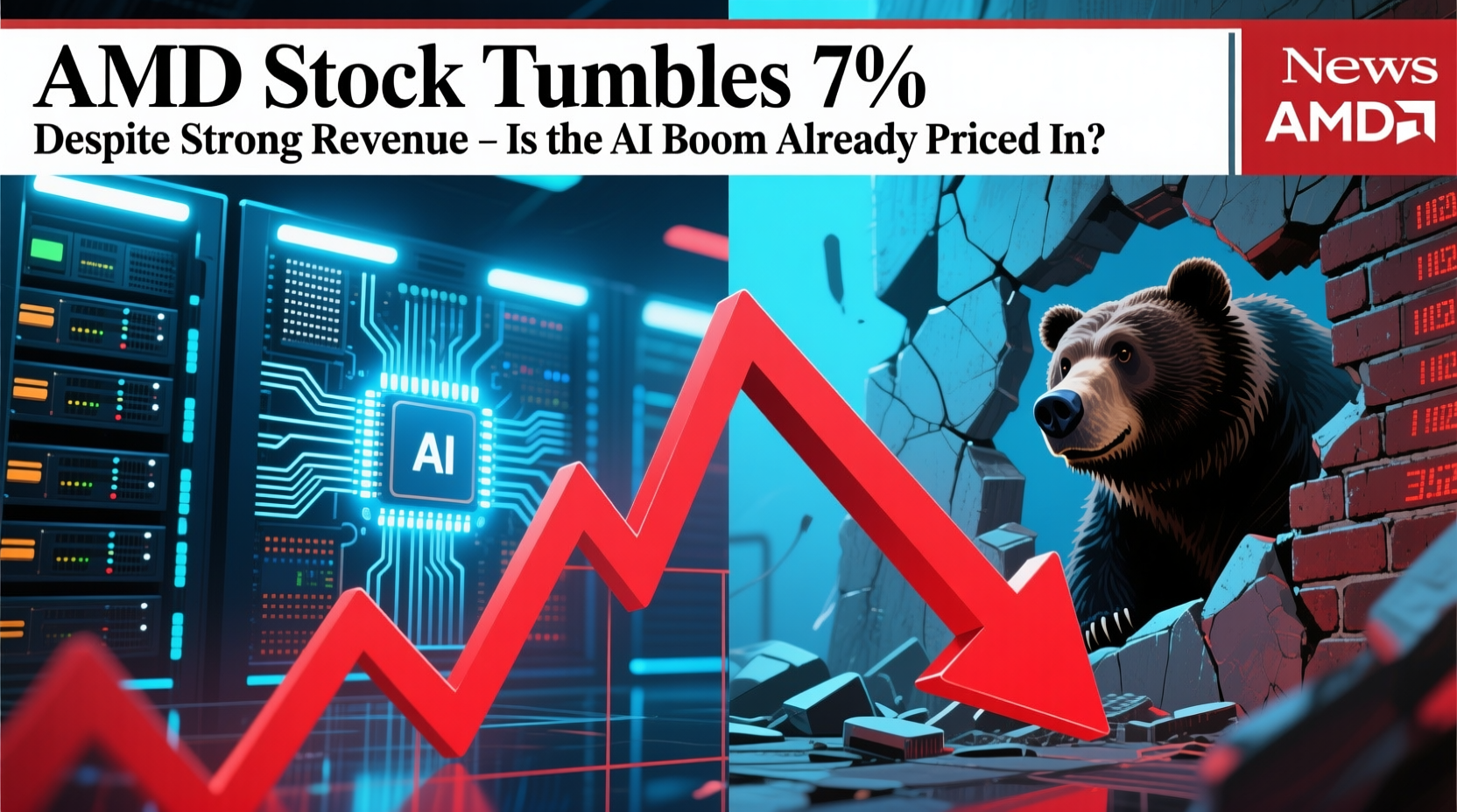 AMD Stock Tumbles 7% Despite Strong Revenue – Is the AI Boom Already Priced In