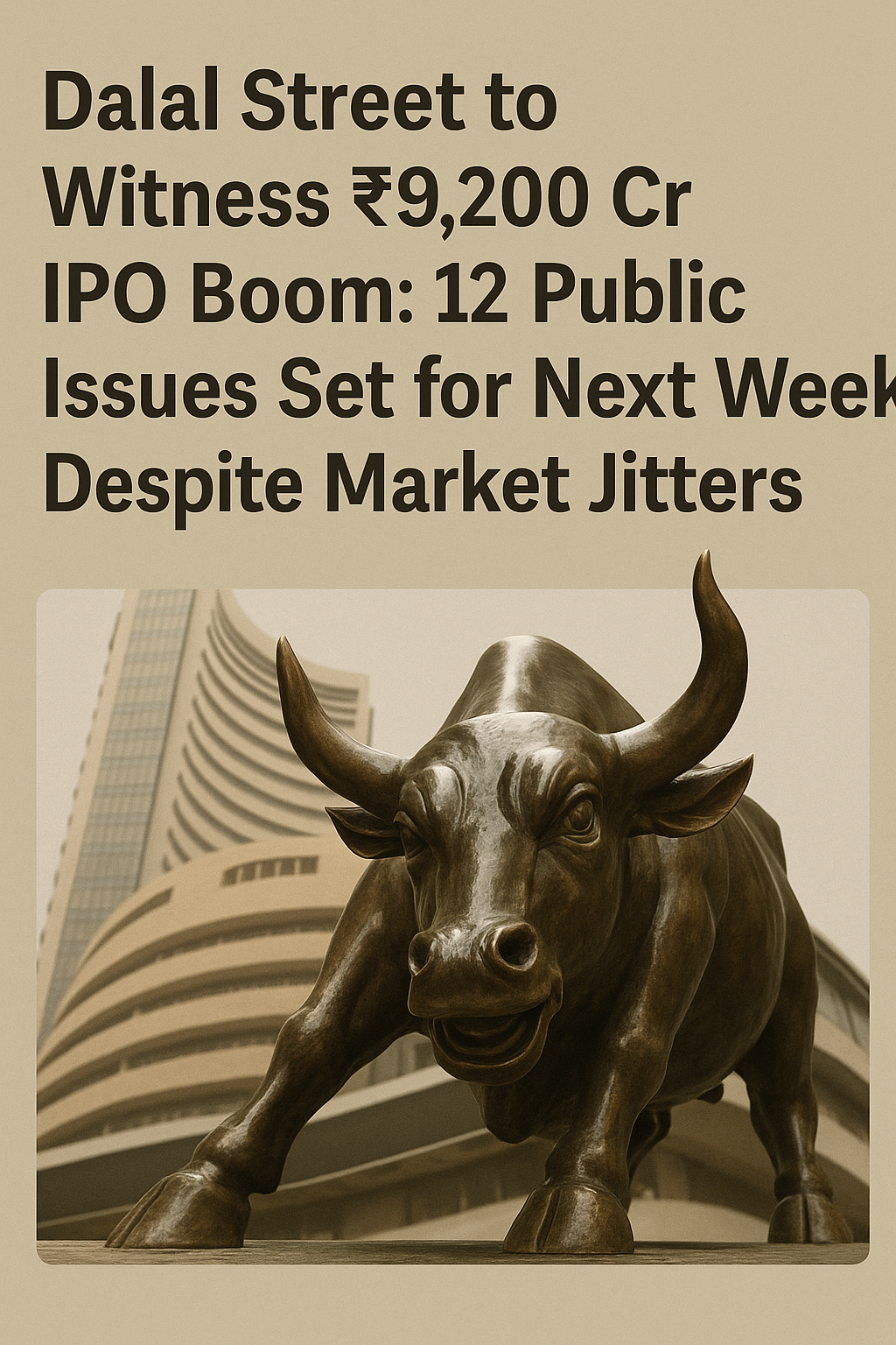 Dalal Street to Witness ₹9,200 Cr IPO Boom: 12 Public Issues Set for Next Week Despite Market Jitters